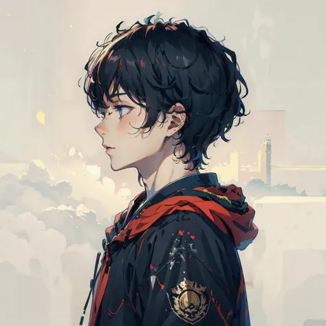 look at side,white background,a boy,<lora:nft maker v4:0.85>