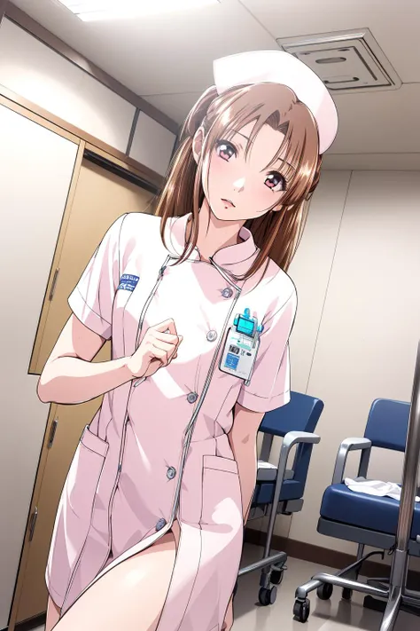 (RAW photo, best quality), 1girl,  natural lighting, hospital, operating room, solo,
 <lora:innai_kansen_shiromiya_asuka_v2_2-000001:1>, shiromiya asuka,  <lora:NurseUniform0_1:1> (white) nurse uniform, , nurse cap