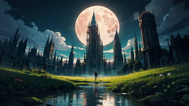 [scenario_tag landscape::-1] <lora:add_detail:1.00>, transformation pod, swamp, beautiful landscape, no humans, from below, moon a perfect anime illustration, beautiful, masterpiece, best quality, perfect lighting,