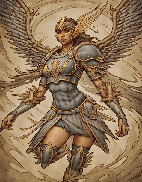 <lora:rtl1:1>rtl1 woman warrior with wings white eyes