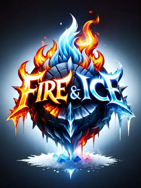 ("FIRE & ICE" text logo:1) <lora:Harrlogos_v2.0:1> text logo <lora:faize-sdxl:0.4> faize