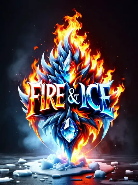 ("FIRE & ICE" text logo:1) <lora:Harrlogos_v2.0:1> text logo <lora:faize-sdxl:0.5> faize