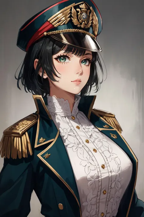 (masterpiece, best quality), intricate details, 
(1girl), solo,  <lora:fubuki-v2:0.8>large breasts, green eyes, black hair,portrait,
military uniform,  <lora:warhammer 40k commissar:0.8> warhammer 40k commissar,