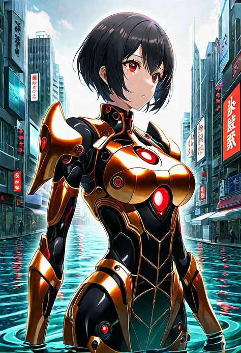 Evangelion plugsuit, male focus, Shinji Ikari, pilot suit Shinji Ikari Super huge big breasts breast enlargement looking at the camera and smiling full-body shot illustration, ultra-detailed, HDR, vibrant colors, soft lighting