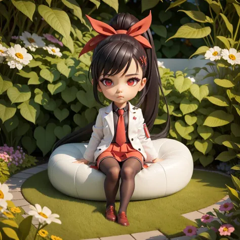 (masterpiece),(best quality),(ultra-detailed), (full body:1.2),<lora:Ha_Yuri_Zahard v6:0.7>
ha yuri zahard, 1girl, cute, chibi, cubby, doll, full body , black long hair, red eyes, red tie, white jacket, black shirt, necktie, red skirt, ponytail, hair ribbon, pantyhose, closed jacket,
(sitting on white sofa), (in garden), laugh,
(beautiful detailed face), (beautiful detailed eyes) <lora:blindbox_v1_mix:1>