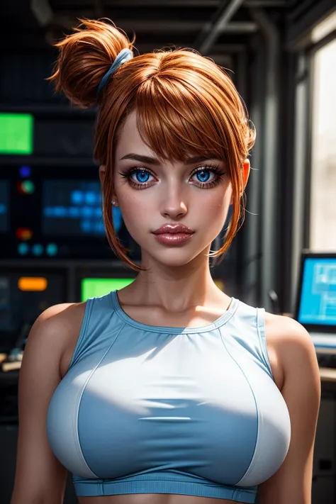 (ultra realistic,32k, masterpiece:1.2),(high detailed skin:1.1),( high quality:1.1),
<lora:kojimakana-nvwls-v1:0.8>kojima kana, brown eyes,folded ponytail, (pink t-shirt, long shirt:1.1) ,,,(looking at viewer, standing, from below:1.1),, huge breast, large breast,<lora:add_detail:0.97>,
(refraction:1.1), neural-linked gaming den, immersive gaming parlors, neural interface tournaments, battlegrounds, blurry background,