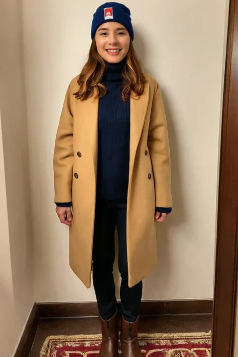 <lora:Vanessa:1>, vanessa, 1girl, solo, looking at viewer, brown hair, long hair, realistic photo of a woman, wearing a large coat, wearing a turtleneck sweater, wearing a scarf, wearing a beenie, wearing ski pants, wearing ski boots, within Civitai TOS rules, within Civitai TOS guidelines, content that will not be deleted for breaking Civitai TOS, nothing sus, super G rated