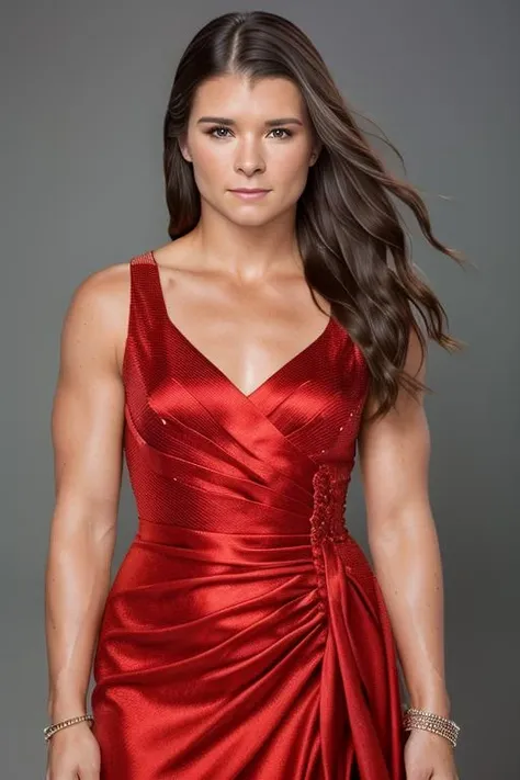 RAW photo, danica patrick wearing an evening dress, (high detailed skin:1.2), 8k uhd, dslr, soft lighting, high quality, film grain, Fujifilm XT3 <lora:danica patrick v1.3:1>