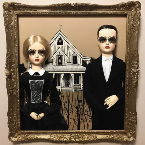 American gothic DollZ style <lora:DollZ_style:1.0>