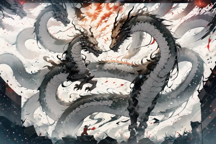year of the dragon, lunar new year, chinese silk robes, Chinese New Year, celestial flying dragon soaring through the air, festival, chinese lanterns, text 2024, (fireworks:1.5), firecrackers <lora:DW-000008:0.3> <lora:LAS:0.5> masterpiece,<lora:add_detail:0.6>, <lora:20230524172014:0.6>, <lora:ChineseDragon_v02:0.3> <lora:Chinese dragon:0.3> <lora:wyy:0.6> wyy_style <lora:æ¦ä¾ V1:0.4>
