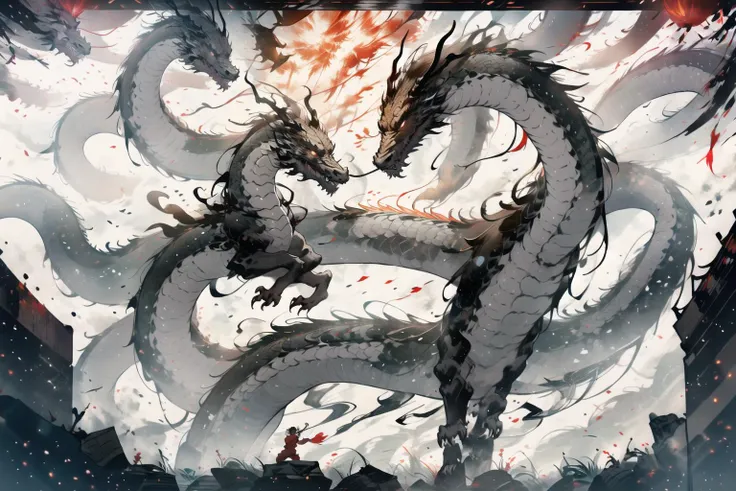 year of the dragon, lunar new year, chinese silk robes, Chinese New Year, celestial flying dragon soaring through the air, festival, chinese lanterns, text 2024, (fireworks:1.5), firecrackers <lora:DW-000008:0.3> <lora:LAS:0.5> masterpiece,<lora:add_detail:0.6>, <lora:20230524172014:0.6>, <lora:ChineseDragon_v02:0.3> <lora:Chinese dragon:0.3> <lora:wyy:0.6> wyy_style <lora:æ¦ä¾ V1:0.4>