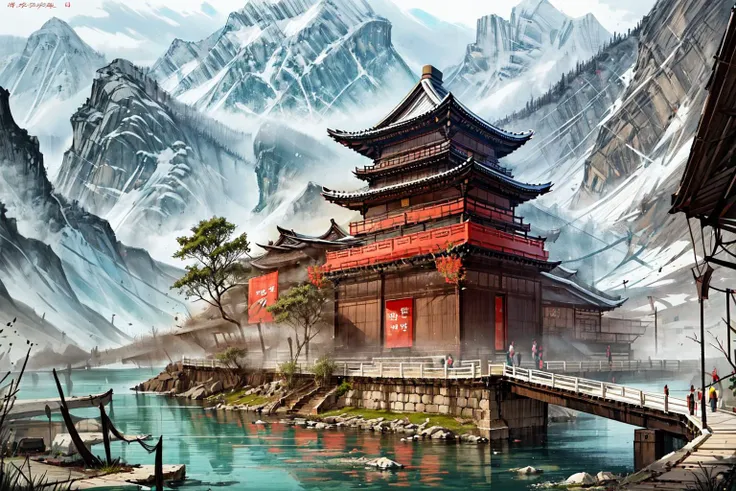 mountain temple, Buddhism, ancient china, <lora:DW-000008:0.2> <lora:LAS:0.4> <lora:more_details:0.8> <lora:wyy-000009:0.8> wyy_style <lora:æ¦ä¾ style_v2.0:0.4> xiake