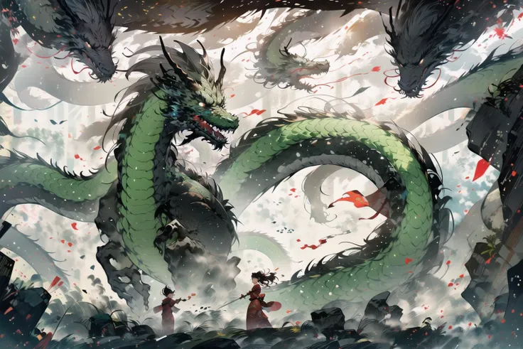 year of the dragon, lunar new year, chinese silk robes, Chinese New Year, celestial flying dragon soaring through the air, festival, chinese lanterns, text 2024, (fireworks:1.5), firecrackers <lora:DW-000008:0.3> <lora:LAS:0.5> masterpiece,<lora:add_detail:0.6>, <lora:20230524172014:0.6>, <lora:ChineseDragon_v02:0.3> <lora:Chinese dragon:0.3> <lora:wyy:0.6> wyy_style <lora:æ¦ä¾ V1:0.4>