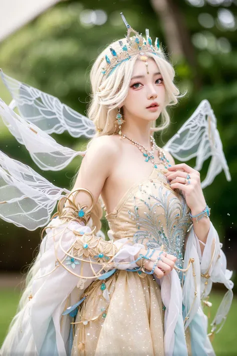 <lora:linzeqingyao:0.85>,ulzzang-6500-v1.1,(raw photo:1.2),((photorealistic:1.4))best quality ,masterpiece, illustration, an extremely delicate and beautiful, extremely detailed ,CG ,unity ,8k wallpaper, Amazing, finely detail, masterpiece,best quality,official art,extremely detailed CG unity 8k wallpaper,absurdres, incredibly absurdres, huge filesize, ultra-detailed, highres, extremely detailed,beautiful detailed girl, extremely detailed eyes and face, beautiful detailed eyes,light on face,cinematic lighting,1girl,see-through,looking at viewer,outdoors, wings,(upper body)