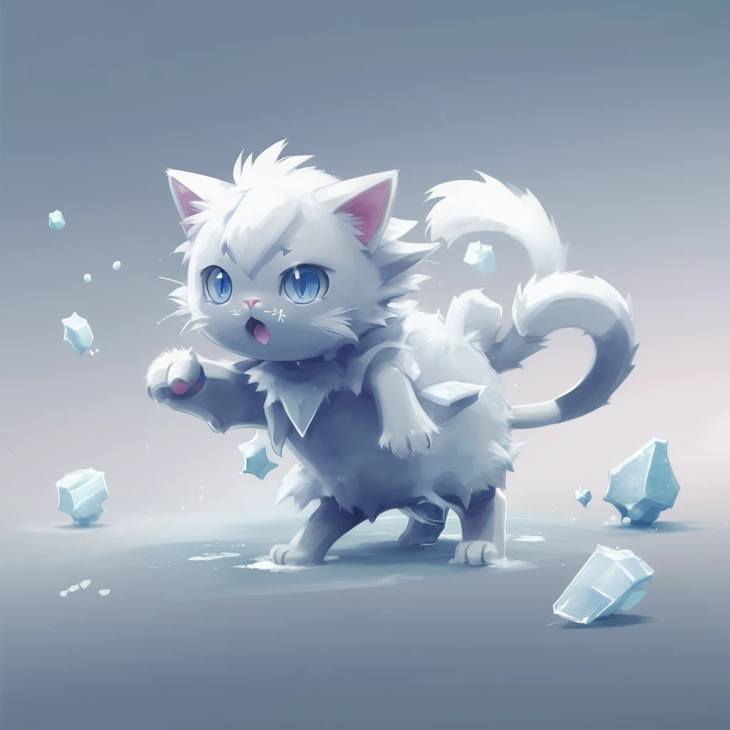 digital painting,a cat, Ice/Fighting type<lora:EnvyMonXL01:1>