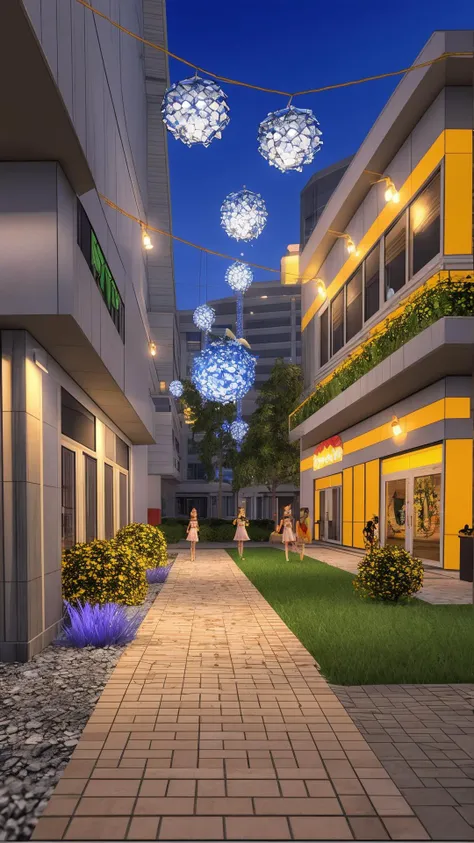 augmented reality mall, vr architectural design visualization,glass,schist stone,asphalt shingles roof
, outdoor chandeliers,string lights (fairy lights), string lights (fairy lights)
, <lora:PS2 Style:0.7>, (lowpoly:0.6), jagged edges, anti-aliasing, (pixelated:0.2), (Masterpiece:1.3) (best quality:1.2) (high quality:1.1)