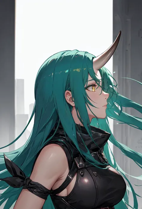 (safe:1.10), best quality, masterpiece, highres, solo, (hoshiguma_arknights:1.10), profile, from side, upper body, 14 <lora:hoshiguma_arknights:0.80>
