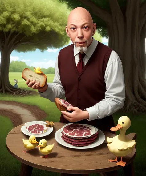 And Erick Avari ate the bread and set upon it the churned milk of the (ground beef and duckling tree)