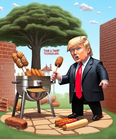And Donald Trump ate the brick and dropped upon it the churned milk of the (barbeque and corndog tree)