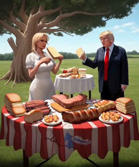 And Donald Trump ate the bread and spread upon it the churned milk of the (barbeque tree)