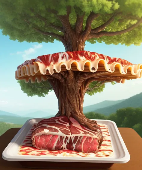 And he broke the space and spread upon it the churned milk of the (lasagna tree)