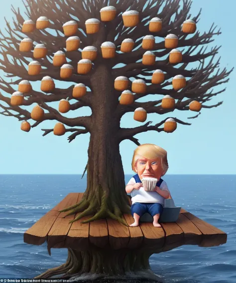 And Donald Trump sat on the plank and dropped upon it the churned milk of the (muffin tree)