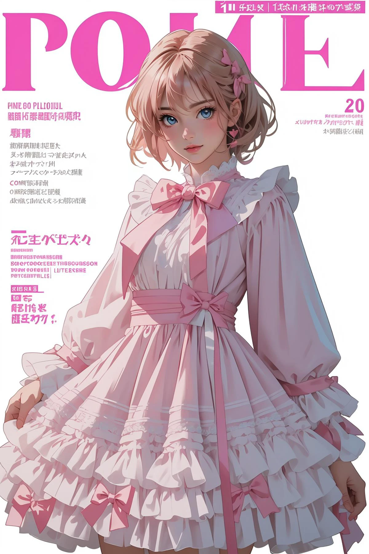 8k high quality detailed,highres,comic,anime,detailed image,
(an illustration of a age girl sexy posing,dramatic_scene, (an illustration of girl,teengirl)),(magazine_illustration),
(1girl,asian_female,hazel hair, very short hair, blue eyes,skinny|thin,curvy, medium breasts:0.8),(Enigmatic Smile:0.7),detailed_face,realistic_skin_texture,
(heart hands:0.8),
(, cyb dress,white|pink frilled dress,white|pink layered dress,pink frills,pink bow,pink ribbon,long sleeves),realistic clothing texture,<lora:lo_dress_vol3_style1_v1:0.5>