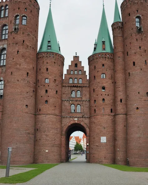 Holstentor gate in Lubeck