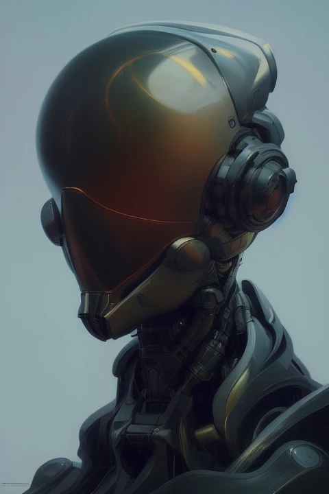 (8k, RAW photo, best quality, masterpiece, realistic, photo-realistic:1.35), dark studio, two tone lighting, balck humanoid mecha, mech concept, symmetry position, saint, holo behind head, ((full mask, glass mask, glowing from inside)), glowing trim lines, water drop on mech, moisture, HC alphabet logo on shoulder, facing front, concept art, zbrush, artstation, by Peter Mohrbacher, by Alphonse Mucha, unreal engine, octanerender, grain <lora:epiNoiseoffset_v2:1>