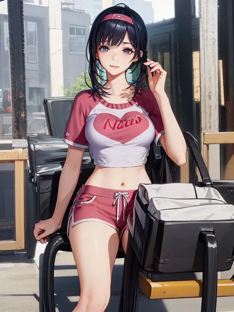 1girl, solo, realistic, masterpiece, best quality,(High horsetail),