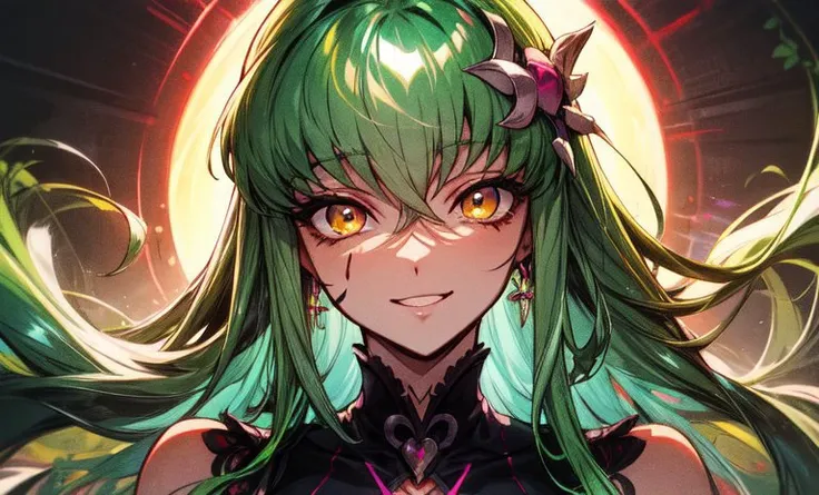 <lora:Code Geass - C.C. @ c.c.:0.7>, c.c., neon golden eyes, large breasts, jade hair cut, hair ornament, (happy:1.15), <lora:sxz-niji-v2:0.25>, shiny skin, blackwork tattoo, (pov:1.15), portrait, eye contact, <lora:add_detail:0.33>, <lora:add_sharpness:1.33>, <lora:more_details:0.33>