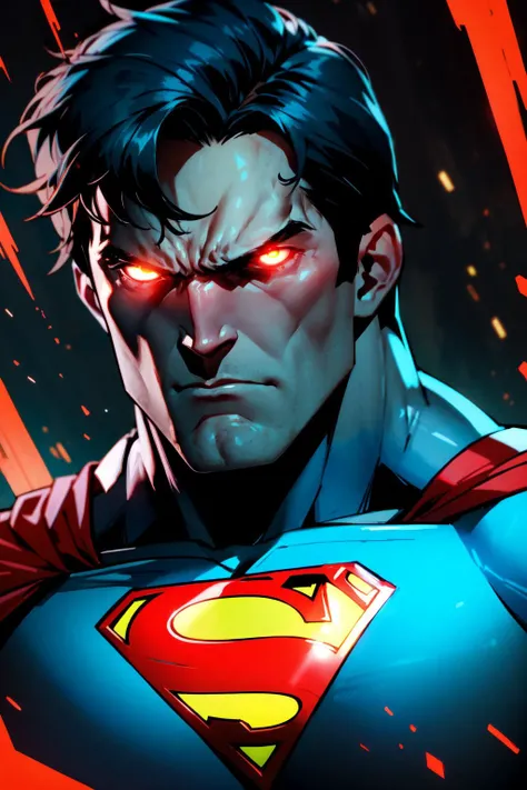 nijistyle, portrait of superman, angry, glowing red eyes <lora:sxz-niji-v2:0.8>