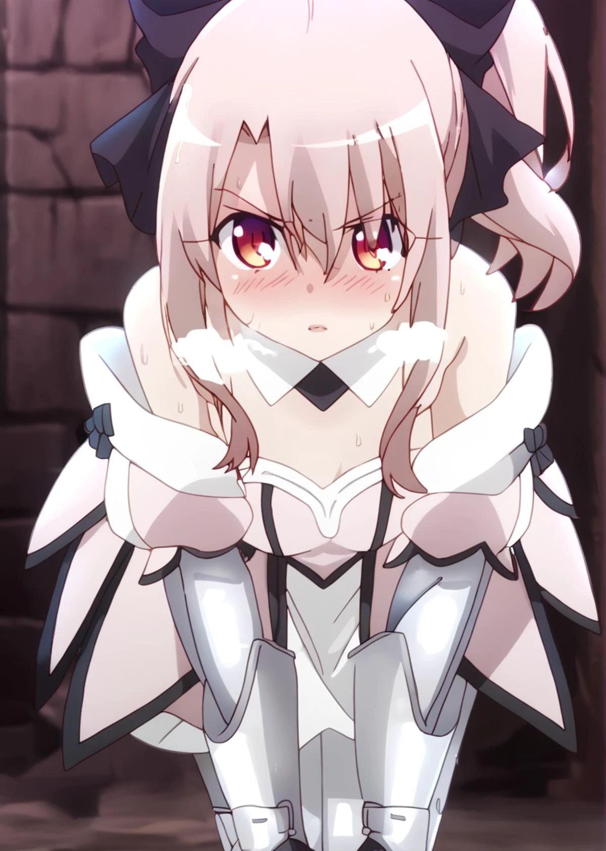 score 9, score 8 up, score 7 up, rating questionable,
detailed background,
<lora:illya.pony:1>,
illya, saber,
wide hips, shiny skin,
looking at viewer,
heavy blush, heavy breathing, sweat, sweatdrop,