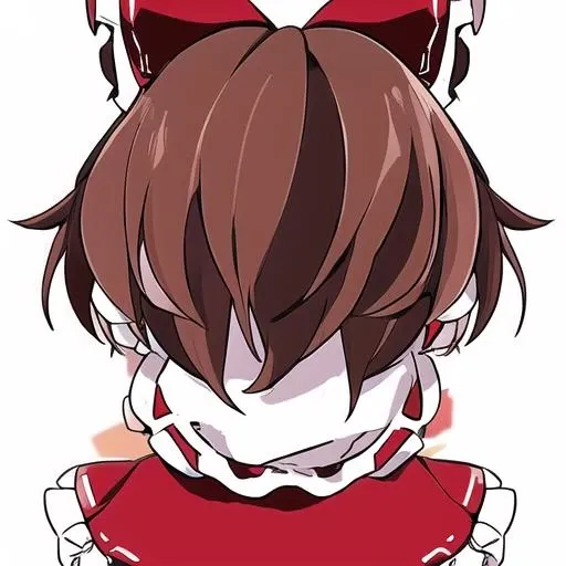 rubberkey, hakurei reimu, back, brown hair <lora:rubberkey:1>