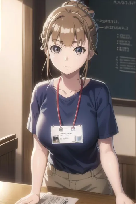 hinatamiyake, <lora:hinata miyake s1-lora-nochekaiser:1>,
hinata miyake, short hair, brown hair, (brown eyes:1.5),
BREAK shirt, short sleeves, uniform, blue shirt, name tag, id card, employee uniform,
BREAK indoors,
BREAK looking at viewer,
BREAK <lyco:GoodHands-beta2:1>, (masterpiece:1.2), best quality, high resolution, unity 8k wallpaper, (illustration:0.8), (beautiful detailed eyes:1.6), extremely detailed face, perfect lighting, extremely detailed CG, (perfect hands, perfect anatomy),