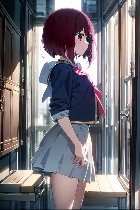(masterpiece, best quality, highres),
<lora:arima_kana_v08:0.9> , arima kana \(oshi no ko\),
school uniform, from side, profile