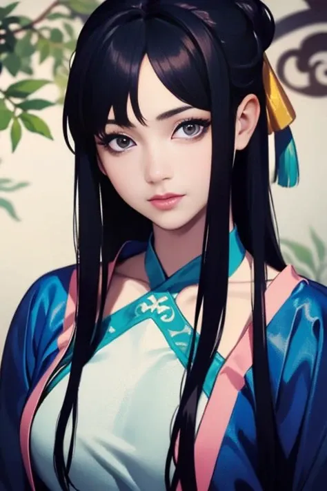 ltra-detailed,highly detailed,best quality,masterpiece,illustration,realistic,photorealistic,
liumengli, 1girl, solo, cosplay,
hanfu, chinese clothes, blue dress,
looking at viewer, upper body,
<lora:liumengli_v1_06:0.7>