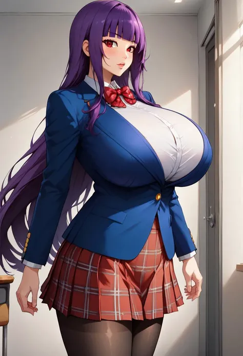 female teacher、A radiant smile、Long skirt、suit、Earrings、Glasses、brooch、belt、Pink Hair、Red eyes、Large Breasts、Too big breasts、library、gigantic breasts,bursting breasts、best quality, perfect skin