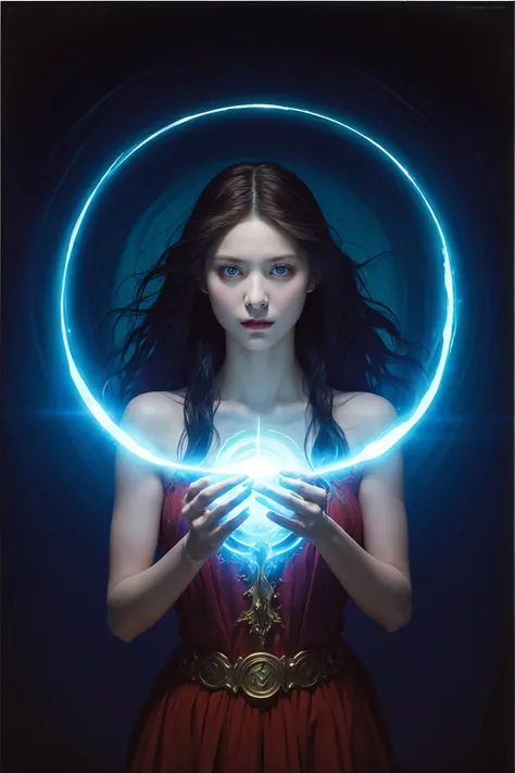 1girl casting spells , wizard , glowing eyes, dress , glowing energy flows
fantasy,
absurdres, best quality, masterpiece
realistic, photorealistic, muted color
high contrast,
((oil painting by gerald brom))