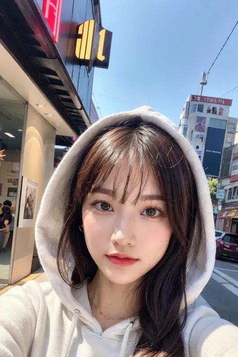 (8k, RAW photo, best quality, masterpiece:1.2), ultra detailed, ultra high res,
(realistic, photo realistic:1.37), high detail RAW color photo, professional photograph,
an extremely delicate and beautiful, extremely detailed, 8k wallpaper, Amazing, finely detail, huge file size, official art, extremely detailed CG unity 8k wallpaper,
extremely detailed beautiful girl, extremely detailed face, extremely detailed eyes, extremely detailed skin, extremely detailed fingers, extremely detailed nose, extremely detailed mouth, perfect anatomy, highly detailed background, extremely detailed clothing,
1girl, (18 years old:1.2), teenage, cute girl, famous japanese idol, kawaii,
(small breasts:1.2), realistic body, petite,
fair skin, shiny skin, slender body, good figure,
black hair, long straight hair, (blunt bangs:1.2),
smile, cute, young, cute face, baby face, realistic face,
beautifully detailed eyes, drooping eyes, beautiful big eyes, large dark eyes, beautiful and clear eyes,
(hoodie:1.2), short sleeve, short pants, thigh, necklace, earrings,
looking at viewer, cowboy shot, front view, standing posture, contrapposto,
outdoors, (night:1.2), neon city, neon light, neon sign, public, crowd,
dynamic lighting, front lighting,
<lora:test_01:0.2>, <lora:test_02:0.1>, <lora:test_03:-0.5>, <lora:test_05:0.9>, <lora:test_05:0.2>