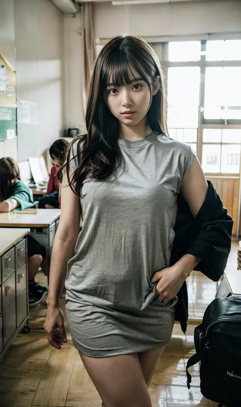 (nogizaka girl:1.0), (fair skin:1.0), (perfect body:1.0), (athlete:1.0), (curvy body:1.0), (high resolution:1.0), (intricate details:1.0), (ultra detailed:1.0), (RAW photo:1.0), (8k:1.0), (4k:1.0), (blurry background:1.0)
BREAK
The students are standing in different areas of the room, each with their own privacy. They are wearing casual attire like jeans, t-shirts, and skirts. Some students are putting on new clothes, while others are in the process of taking off or adjusting their outfits. The classroom is filled with lockers or designated spaces for changing, providing a sense of organization and privacy. The atmosphere is relaxed, with natural light streaming through the windows, creating a comfortable and comfortable environment.
BREAK
<lora:JapaneseDollLikeness_v15:0.4> <lora:flat2:-0.4> <lora:epi_noiseoffset2:0.4> <lora:gakkou:0.7> <lyco:MultipleGirlsGroup:1.4>
