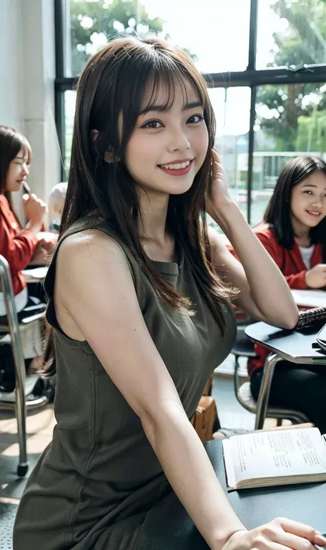 (nogizaka girl:1.0), (fair skin:1.0), (perfect body:1.0), (athlete:1.0), (curvy body:1.0), (high resolution:1.0), (intricate details:1.0), (ultra detailed:1.0), (RAW photo:1.0), (8k:1.0), (4k:1.0), (blurry background:1.0)
BREAK
They are sitting on comfortable seats, with large windows offering a view of passing landscapes. The students have different hairstyles and outfits, reflecting their individual styles. They are laughing, talking, and sharing stories, showcasing a strong bond of friendship. Some may be holding textbooks or notebooks, indicating that they are also discussing academic topics. The atmosphere is relaxed, with an overall sense of camaraderie and enjoyment.
BREAK
<lora:JapaneseDollLikeness_v15:0.4> <lora:flat2:-0.4> <lora:epi_noiseoffset2:0.4> <lora:E235_V5:0.8>