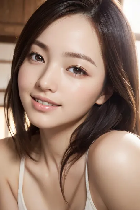 masterpiece, best quality, highres, 1girl, japanese,professional lighting, physically-based rendering, very cute, extremely detailed eyes and face, eyes with beautiful details,smile,