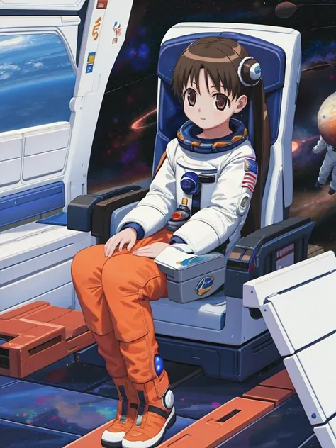 (((picture-perfect))) (<lora:katase shima as trigger stellvia-of-the-universe-katase-shima:1>katase shima, full body visible, 1girl) (((((space-themed adventures)))))
