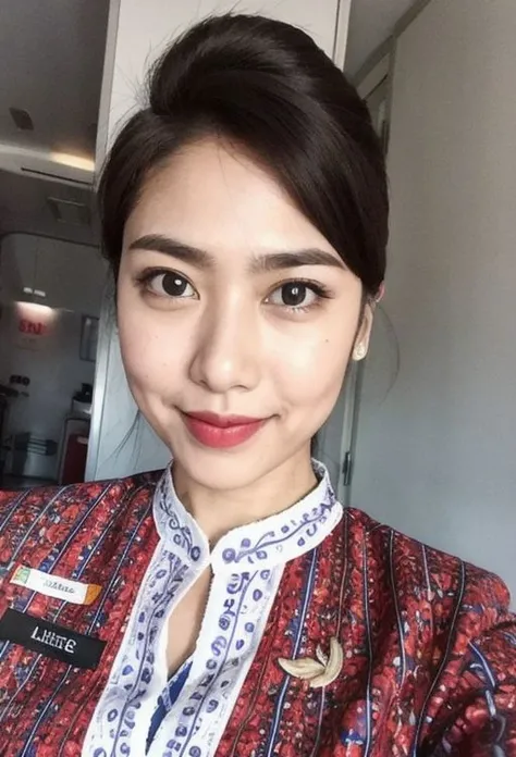photo of lionair uniform, solo focus, masterpiece, hand on hips, posing for a photo, (detailed face), simple white background, medium shot <lora:lionair:0.8>