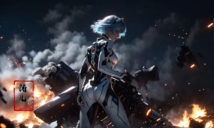 Epic CG masterpiece, AYANAMI REI,hdr,dtm, full ha, like a god The dancing long knife charging forward battlefield, the burst meteor, the fierce battle of fighting with his life, 8K, ultra detailed graphic tension, dynamic poses, stunning colors, 3D rendering, surrealism, cinematic lighting effects, realism, 00 renderer, super realistic, full - body photos, super vista, super wide Angle, HD,
(Short light blue hair:1.2)(red eyes:1.3)solo,
<lora:~Q?-~lN= AYANAMI REI:0.9>