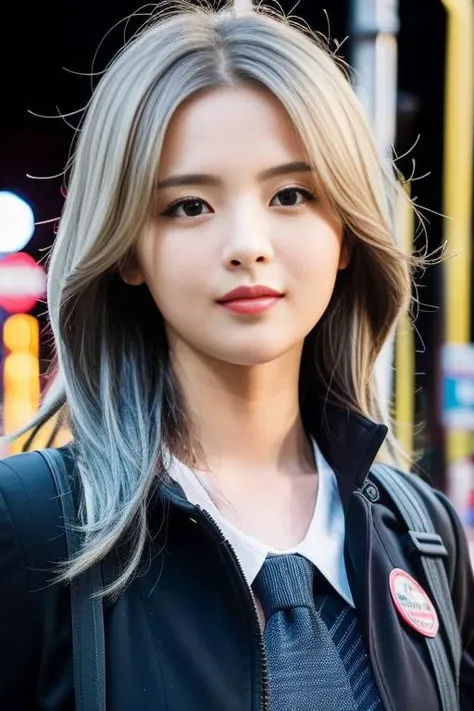 <(realistic:1.3), intricate details>,masterpiece, best quality,<lora:cnGirlYcy_v10:1>, (8k, RAW photo, best quality, masterpiece:1.2), (realistic, photo-realistic:1.37), ultra-detailed,full body,1 girl, solo,beautiful detailed sky,detailed tokyo street,night,beautiful detailed eyes,beautiful detailed lips,professional lighting, photon mapping, radiosity, physically-based rendering,extremely detailed eyes and face, beautiful detailed eyes,light on face,cinematic lighting, short jacket,hoodie,school uniform,1girl,full body,full-body shot,see-through,looking at viewer,outdoors,((white hair)),