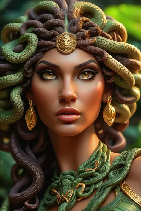 gorgon <lora:Gorgons XL:1>, high definition photo, ultra detailed skin, ultra detailed face, small skin imperfections