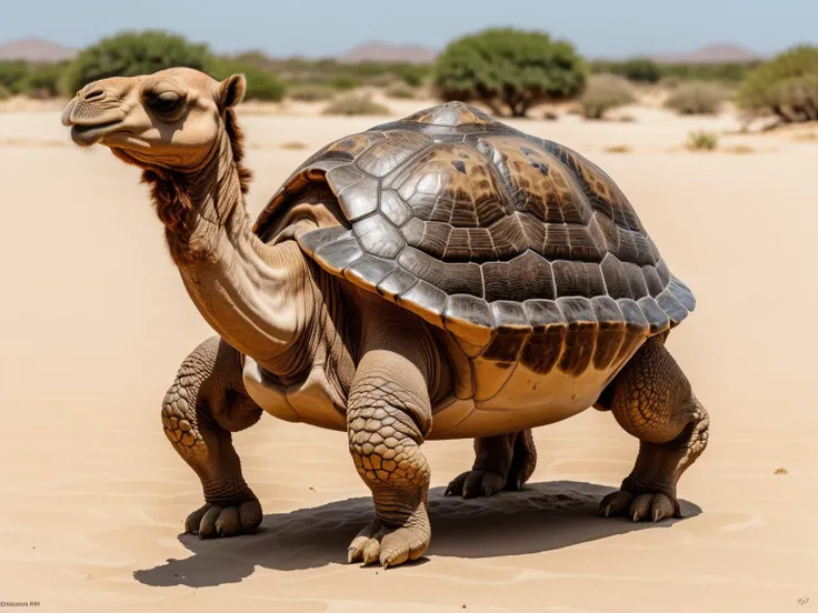 a full shot of a hybrid with turtle body and( camel head:1.2), ultra detailled, photo, canon m50, 200mm
<lora:xl_real_beta1:0.7>
