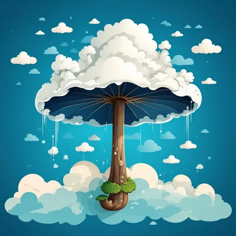 cartoon style illustration, minimalist style,
a umbrella like mushroom  (made of cloud:1.4)
cap
( scene on the background, hyper detailed, artistic,:1.2)
<lora:xl_more_art-full-beta2:1>